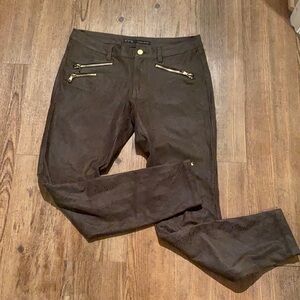 ZARA Python Snakeskin Suede Stretchy Skinny Jeans w/ ankle zips!!! Size 6